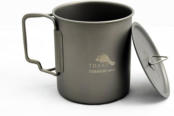 TOAKS Titanium 450ml Cup (0.5mm thickness version) (With Lid)