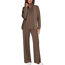 Yanekop Womens 2 Piece Tracksuit Half Zip Sweatsuits Long Sleeve Spring Matching Set Sweatshirt and Wide Leg Pants 2026