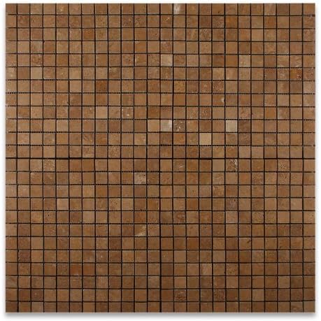 Noce 1X1 Travertine Tumbled Mosaic Tile