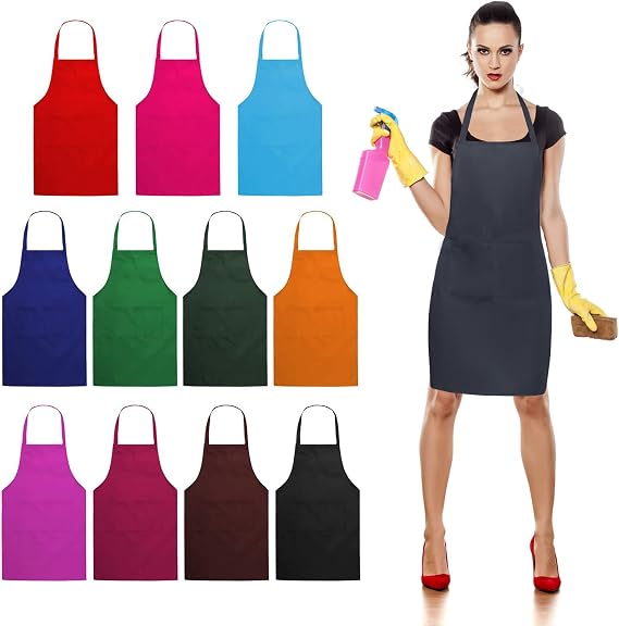 TRENDBOX Bib Apron Adult Women Unisex Comfortable with Front Pocket Washable For Cooking Baking Kitchen Restaurant crafting