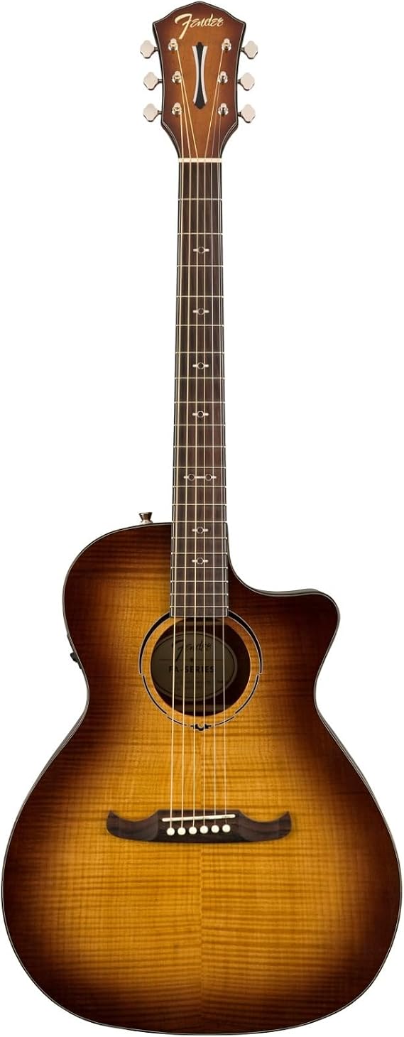 Fender FA-345CE Auditorium Cutaway Acoustic Guitar, 3-Color Tea Burst | Key details: Auditorium Cutaway Acoustic Guitar 3 Color Tea Burst