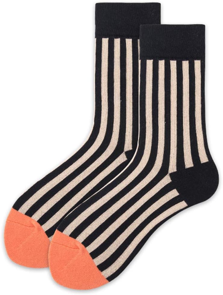 Socks 1 Pair Strip Socks Vertical Striped Printing Street Style Hosiery for Men Women
