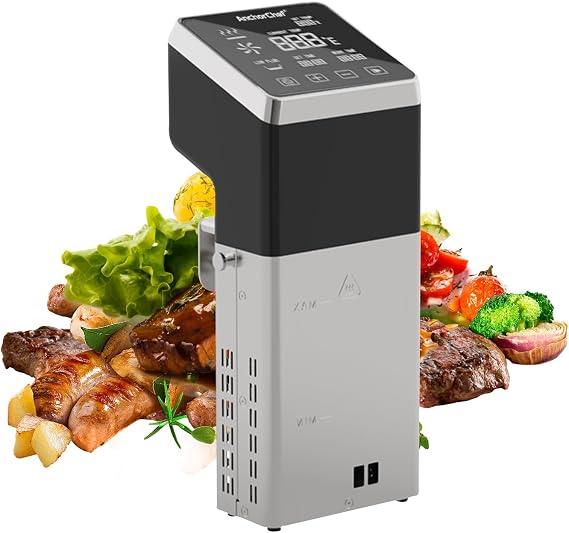 Sous Vide Machine 1600W, IPX7 Waterproof Commercial Cooker, Fast Heating Immersion Circulator with Timer, Accurate Temp Control, Low-Temp Cooking, Stainless Steel, Quiet, Easy Storage