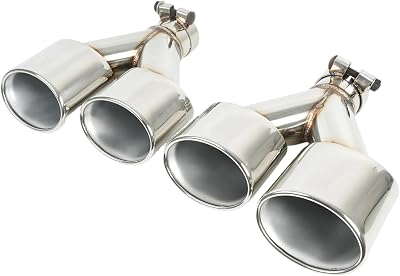 Stainless Steel Exhaust Y Pipe Dual Exhaust Tips for Mercedes Benz C-Classs W204 C180 C200 C260 C300 C350 C63 2015-2018 Car Tailpipe Dual Exhaust Adapter ConnectorPACK OF 2
