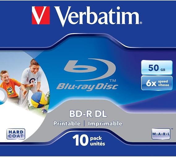 Verbatim BD-R Single Layer Blu-Ray-Disk 50 GB - 6-fache Brenngeschwindigkeit - Kratzschutz 10 Stück Spindel