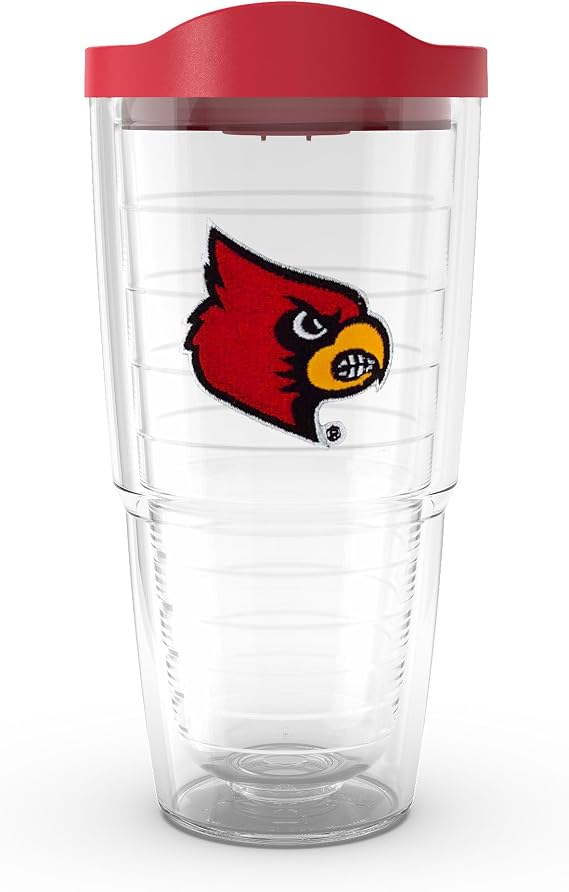 Tervis Louisville Cardinals - Primary Logo Made in USA Double Walled Insulated Tumbler Travel Cup Keeps Drinks Cold & Hot, 24oz, Classic