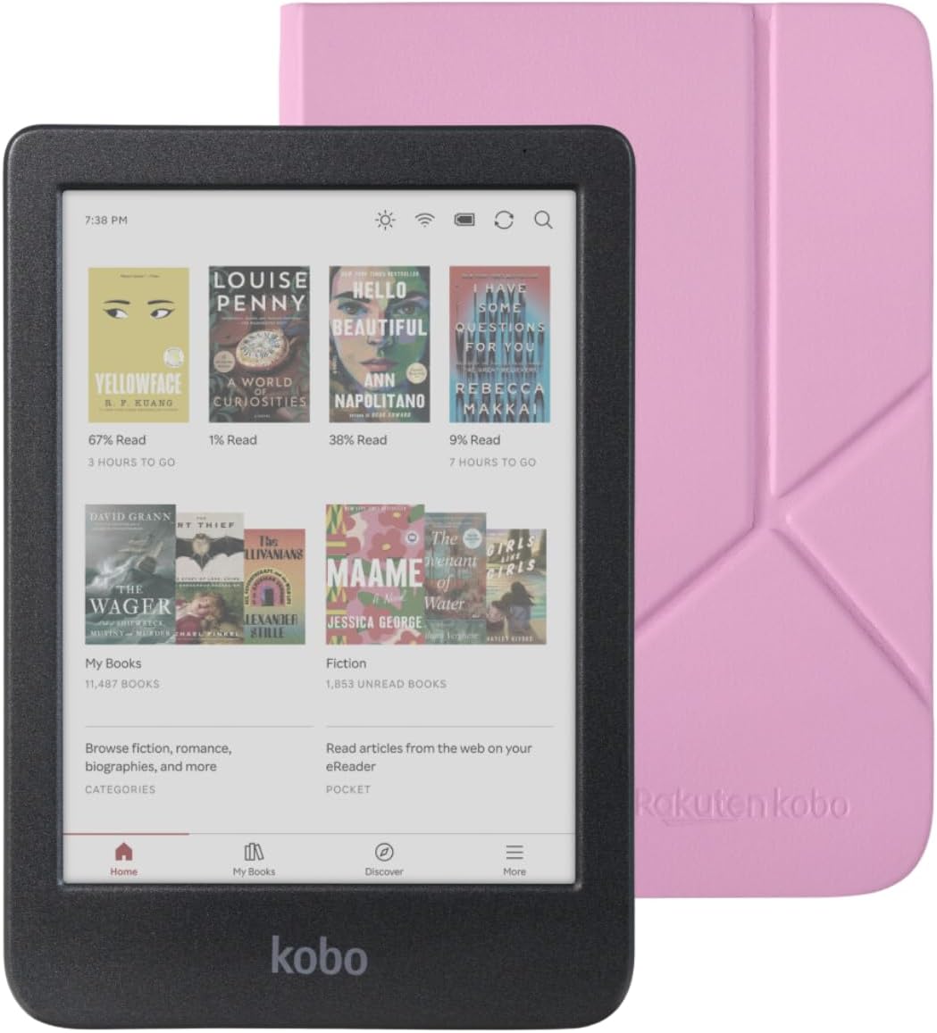 With Kobo Clara Colorful eReader Case Pack Candy Pink Sleeping Case, Case Pack