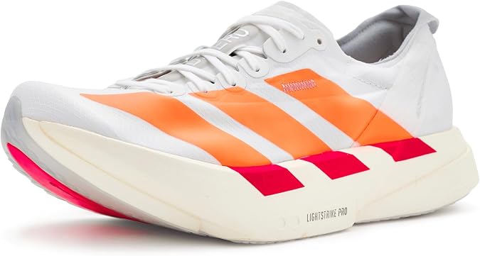 adidas Men's Adizero Adios PRO 4 M FTWR whiteLucid Orange/Lucid red 9 US