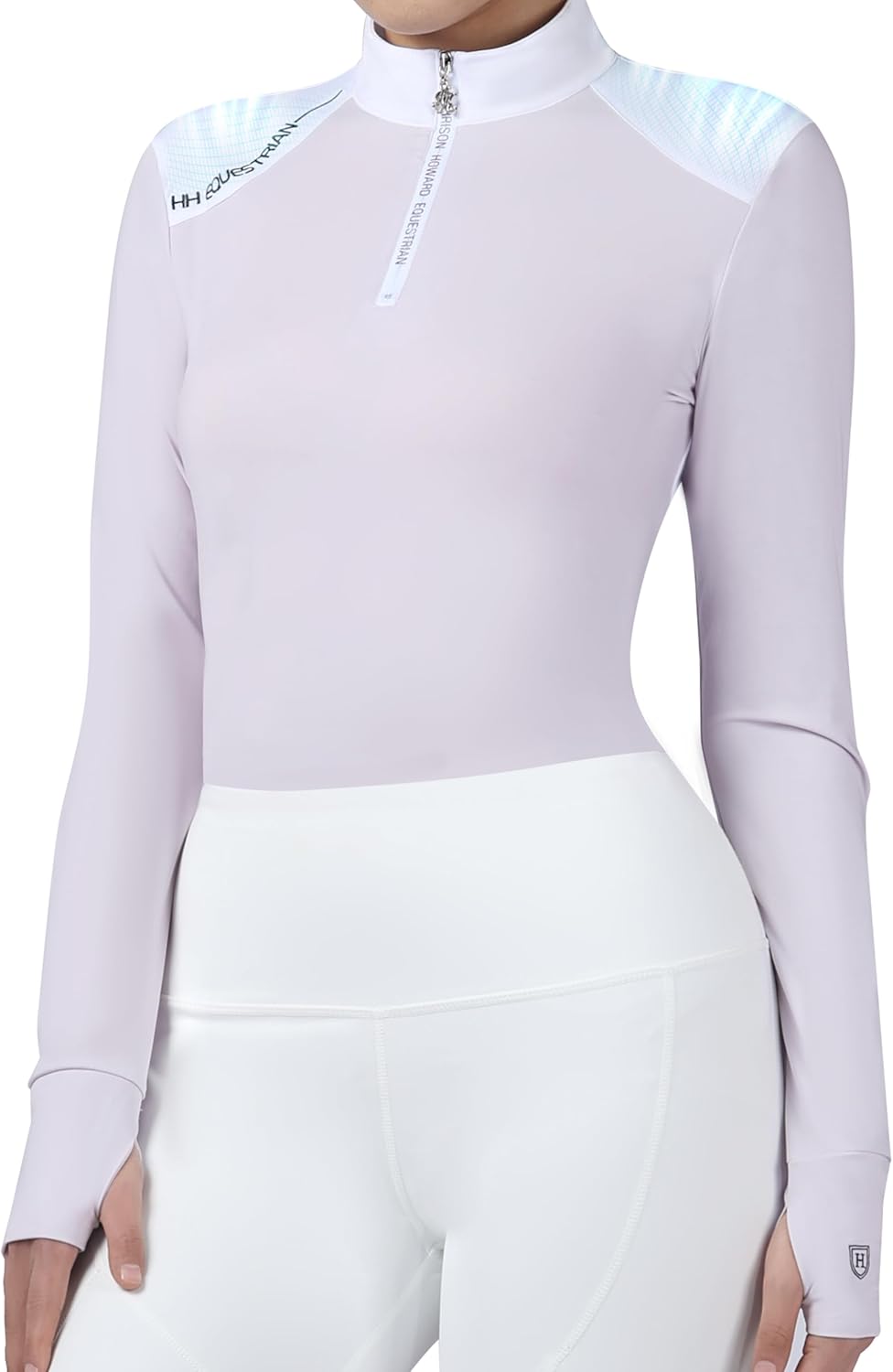 Harrison Howard Womens Horse Riding Shirt Equestrian Show Shirt Horseback Riding Shirts for Women Spliced Shoulder