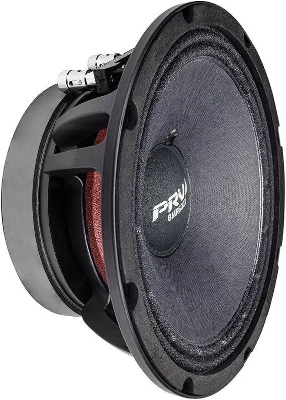 PRV AUDIO 8 Inch Midrange Speaker 8MR600X-4, 600 Watts 4 Ohm, 2 in Voice Coil, X-treme Mid Range Loudspeaker for Pro Car Audio Systems (Single)