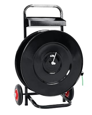 Banding Cart, Strap Dispenser, Heavy Duty Steel Strapping Banding Cart with 50 Packing Buckle,Strapping Dispenser for Heavy Items Packaging