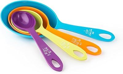 Fox Run Measuring Cup Set, 18 cup to 1 Cup, Multicolored 4 Cup Measuring Set