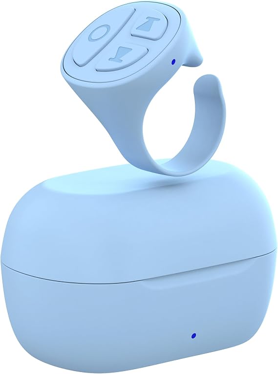 STDFORU TikTok Scrolling Ring, Bluetooth Camera Remote Control, Scrolling Ring for iPhone,TIK Tok, iPad, Android (Blue)
