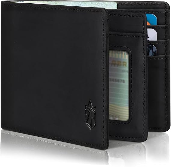 Zitahli Top Grain Leather wallets for men - Mens Wallet With 12 Card Slots, 2 ID Windows Bifold Rfid Blocking Gifts for Men