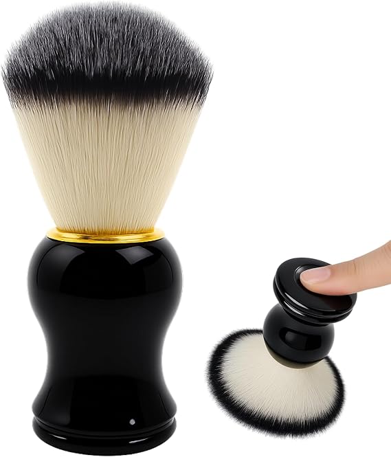 Shaving Brush for Men,NO Shedding Bristle Shaving Brushes,Fast Rich Lather,Ergonomic Curved Handle,No Shedding,gift for Fathers, Boyfriends & Gentlemen’s Grooming