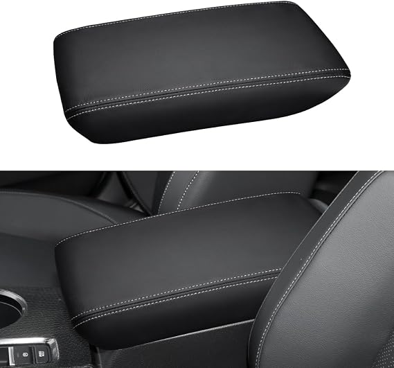 INTGET Center Console Cover for 2025 2026 Honda Civic Accessories 2022 2023 2024 Leather Interior 11th gen Civic Sport Hatchback Car Arm Rest Armrest Cover Lid Protector Seat Elbow (Gray Stitches)
