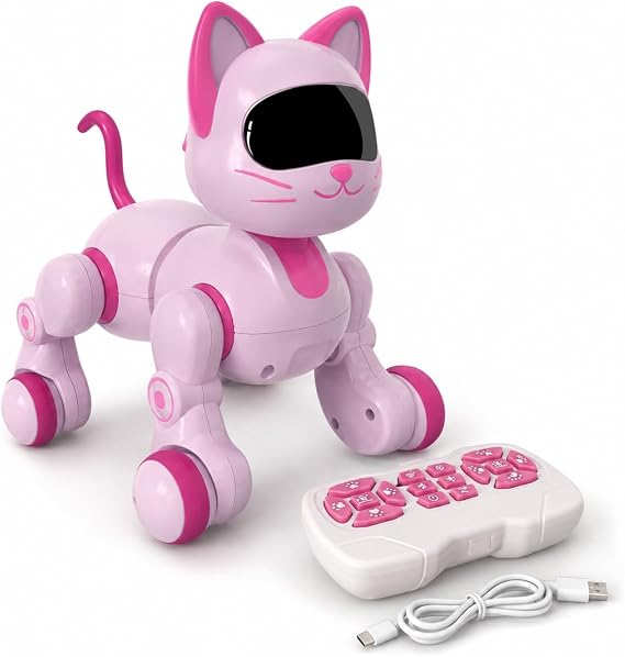 VARDEM Uzaktan Kumandalı İnteraktif Şarjlı Akıllı Kedi, Dokunmatik Sensörlü Işıklı Robot Kedi, Dans Eden Yürüyen Programlanabilir Oyuncak Robot Pet GAW-6602