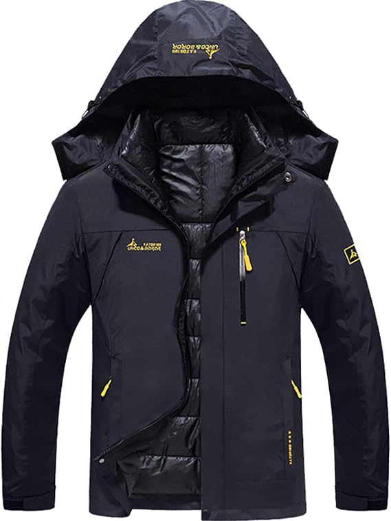 GEMYSE Men's Waterproof 3-in-1 Ski Snow Jacket Puffer Liner Insulated Winter Coat