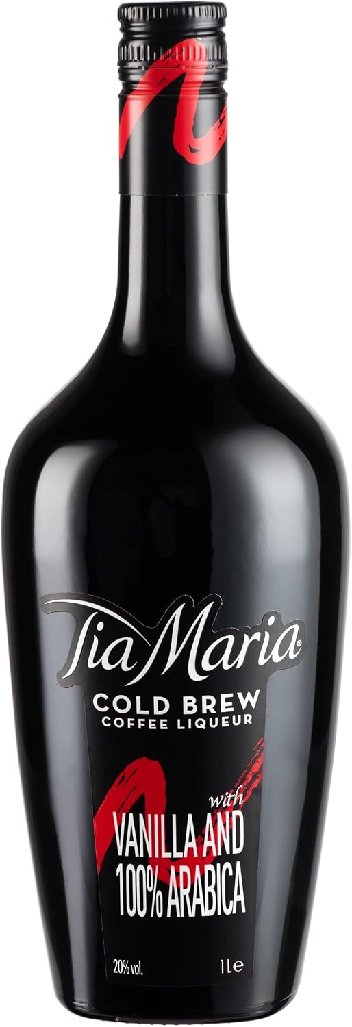 Tia Maria - Cold Brew Coffee Liqueur with Vanilla and 100% Arabica, Rich Roasted Coffee Intensity with Hints of Vanilla and Chocolate, Gluten Free, Bottle of 100 cl, 20% ABV