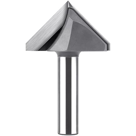 90 Degree V Bit 1/2" Shank, 2" Cutting Diameter Carbide Tipped V Groove Router Bit Wood CNC Router Bits for Grooving, Chamfering, Engraving
