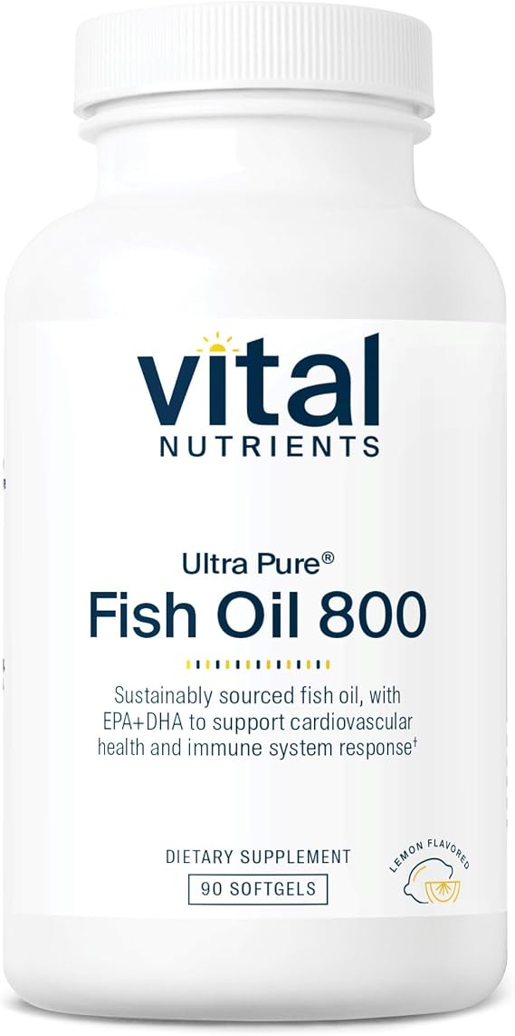 Vital Nutrients Ultra Pure Fish Oil 800, Lemon Flavor, 90 Softgels