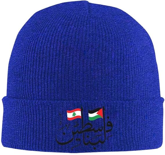 Beanies Hats Palestine Lebanon Flag Unisex - Autumn Winter Hat Slouchy Bonnet Caps Hippie Letters Knitting Hat