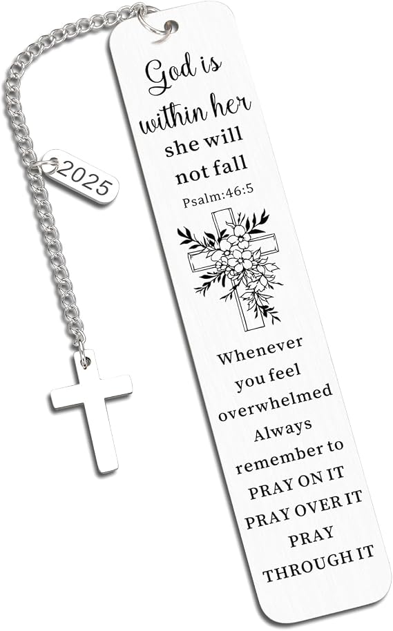 Baptism Gifts for Teen Boys Girls, Christian Bookmark with Cross Charm, Confirmation Gift for Teen Girls, 2025 First Communion Gifts for Girls, Religious Bookmark Easter Basket Stuffers