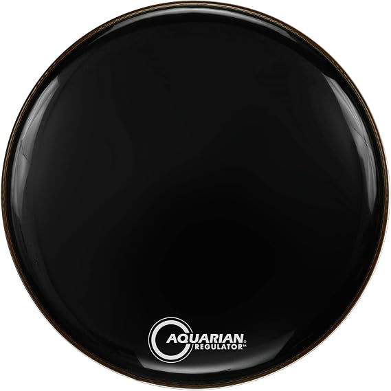 Aquarian Drumheads RF18BK Regulator Black 18-inch Bass Drum Head, gloss black