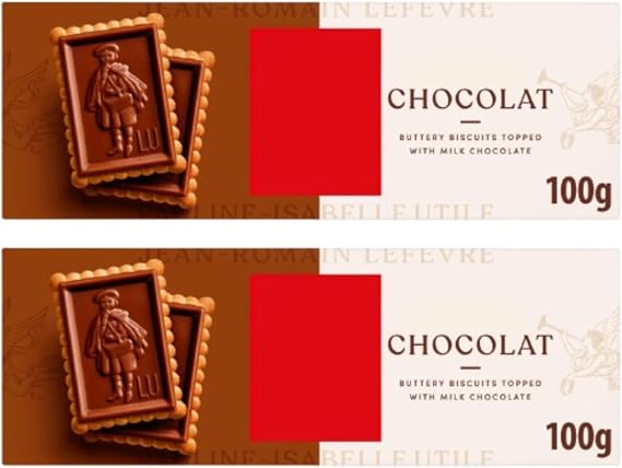 Chocolat Buttery Topped with Milk Chocolate Biscuits 100g, Pack Of 2, Crunchy Biscuits Topped with Milk Chocolate, Sustainable Wheat.