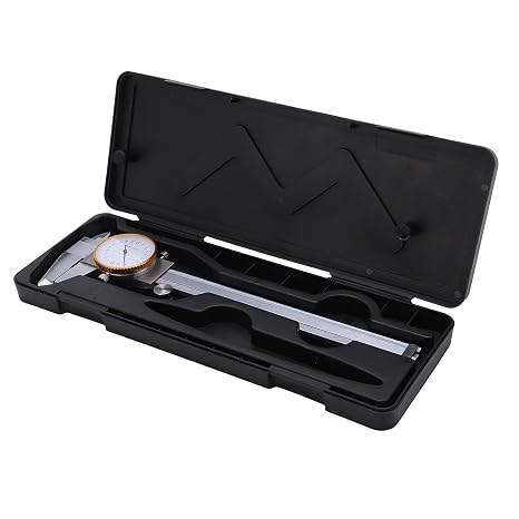 Professional Dial Caliper Steel Vernier Caliper Measuring Tool with Depth Rod 0 150mm Precision for Metal Woodworking Automotive Engineering Silver
