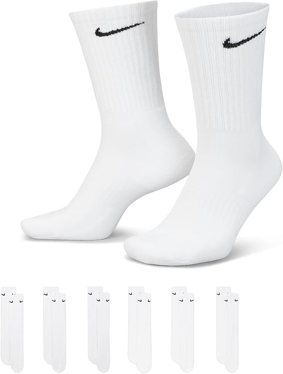 NIKE Men's U Nk Everyday Cush Crew 6pr-bd Socks