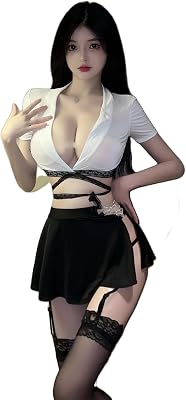 SINMIUANIME Womens Office Secretary Costumes Sexy Cosplay Lingerie Anime Underwear Teacher Professional Wear With Socks