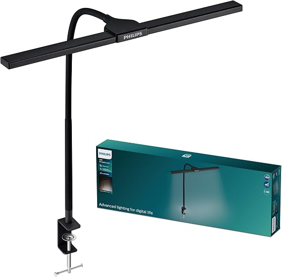 フィリップスPhilips モニターライト ワイドモデル - デスクライト USB給電 クランプ式 無段階調光 明るい 350lm 3段階調色 高演色 Ra90 タイマー機能 自動消灯 オフィス デスク 学習 卓上 省スペース