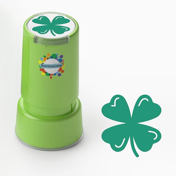 Self-Inking Heart Stamp for Teachers, Hand Stamps for Events and Classroom, Teacher Stamps for School, Greeting Cards, and Scrapbooks (Four Leaf Clover)
