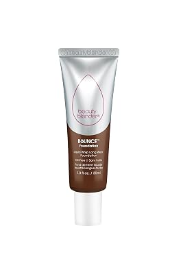 Beautyblender Bounce Liquid Whip Long Wear Foundation, Full Coverage Natural Matte Makeup Foundation, Oil Free 24 Hour Wear, 4.70 C Deep Ebony Version 2.0