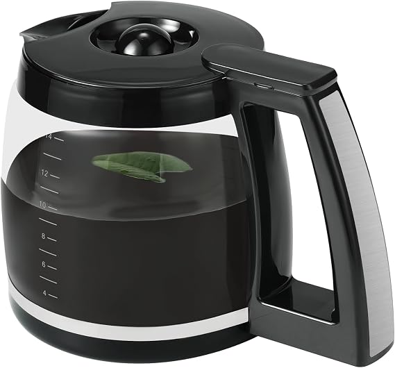 14-Cup Glass Coffee Carafe Replacement Compatible with Cuisinart | Models DCC-3200P1, DCC- 3200, DCC-2200RC, Coffee Pot Replacement 14 Cup with Ergonomic Handle and Dripless Spout