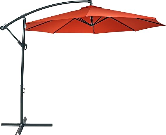 Sunnydaze 10-Foot Cantilever Offset Patio Umbrella with Vent, Beige
