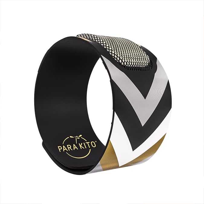 PARA'KITO Mosquito Insect & Bug Repellent Wristband - Waterproof, Outdoor Pest Repeller Bracelet w/Natural Essential Oils - Gold Edition Party Wristbands