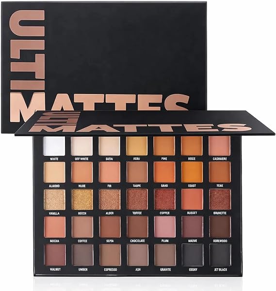 Eyeshadow Palette 35 Colors | Neutral Smokey Makeup Kit with Matte, Shimmer & Metallic Shades | Highly Pigmented, Blendable Powder, Long Lasting Waterproof Eye Makeup