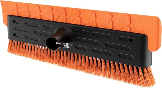 16" Large Snow Brush for Car Windshield,Non-Scratch Snow Scraper,55" Extendable Snow Broom with Foam Grip,Snow Remover for Cars, Truck, SUV (Orange, 16 inch)