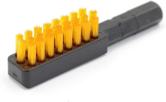 Prestacycle Chain Cleaning & Lubricating Brush Specialty Bit, Converts Prestacycle Bits Tools into Compact Micro Brush for Bike Chains, Cogs & Tight Spaces, Portable Bike Maintenance Accessory