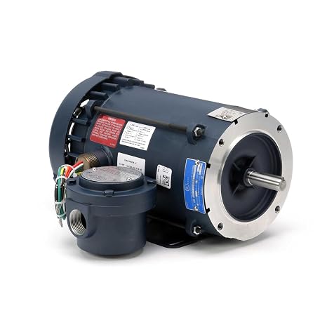 Leeson 116611.00 Rigid Base Explosion-Proof Motor, 1 Phase, 56C Frame, Rigid Mounting, 3/4HP, 3600 RPM, 115/208-230V Voltage, 60Hz Fequency