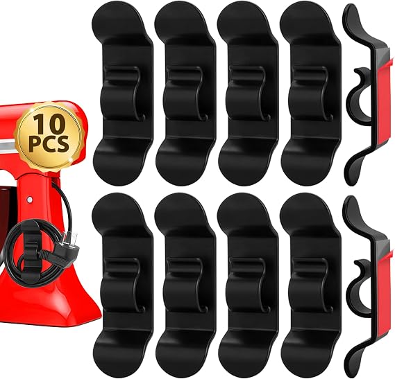 Jeymei Cord Organizer for Appliances,10Pcs Black Appliance Cord Wraps