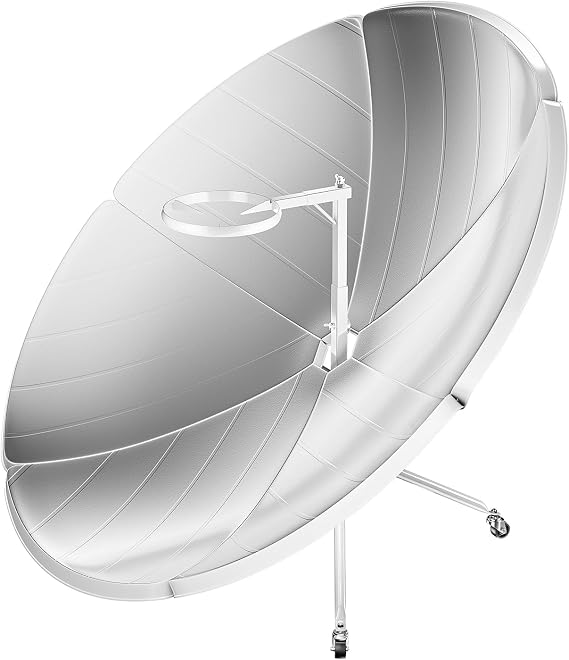 1500W Parabolic Solar Cooker, High Efficiency Sun Oven Stove, 800-1000C Outdoor Camping, 10inch Diameter Portable Solar Concentrator Heating Dish Pot for Boil Water Stir-Fry Visual Education