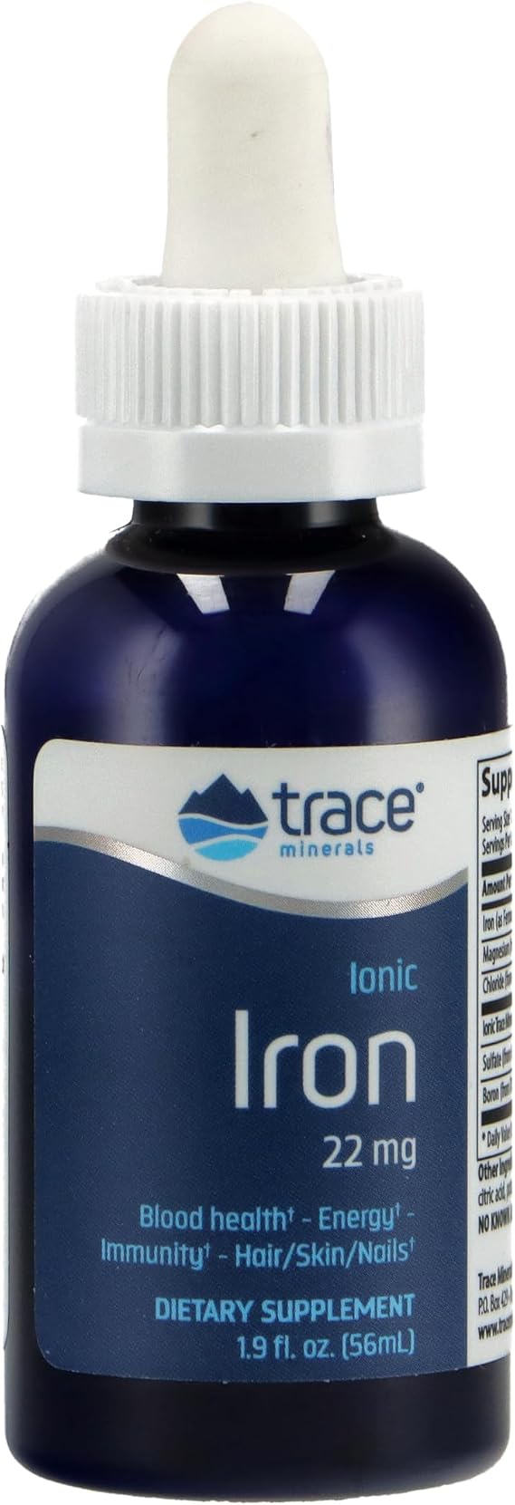 Trace Minerals Iron Liquid Supplement, 22 mg Ferrous Sulfate, 1.9 fl oz | Gentle on the stomach, High-absorption ionic form, Supports energy and immune health, 46 servings per bottle, Mix into juice
