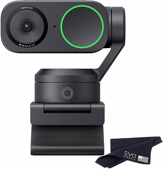 Insta360 Link 2-PTZ 4K Webcam with 1/2" Sensor, AI Tracking, Gesture Control, HDR, Noise-Canceling Mic, Webcam for Laptop, Live Streaming, Gaming