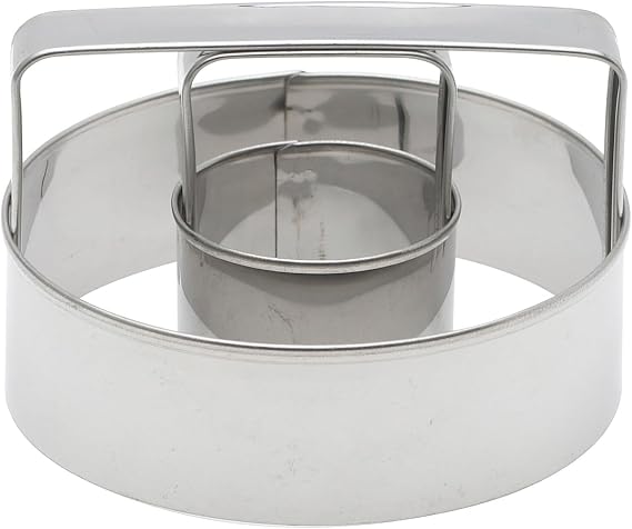 Mrs. Andersons Baking Donut Cutter with Handle, Stainless Steel, Makes 3-Inch Donuts