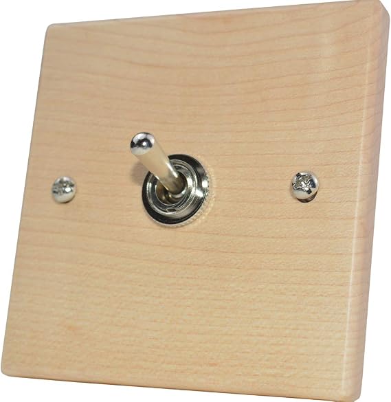 Toggle Switch,Electric Light Switch with Wooden Panel Cover