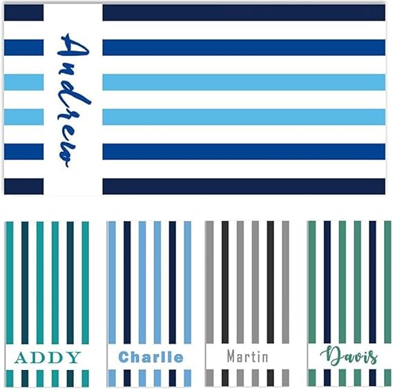 Personalized Beach Towels,Custom Cotton/Poly Blend Pool Towel for Kids Adults Women Men Boys Girls -Customized Sand Free Quick Dry Striped Beach Towel (colorstriped,Cotton)