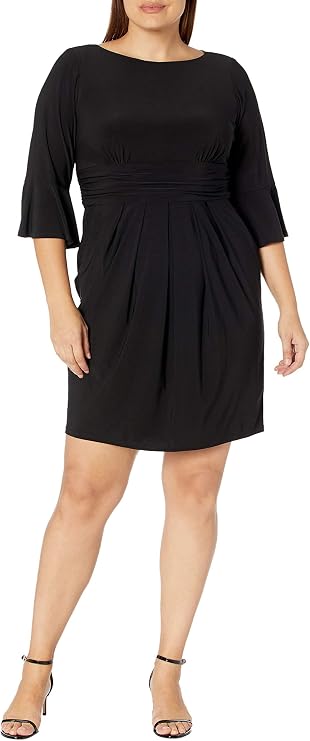 Eliza J Women's Plus Size Sheath Dress with Flounce Sleeve